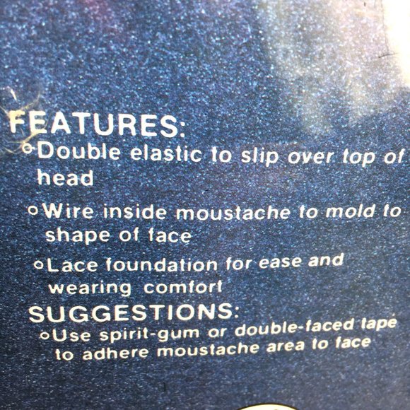 Full Straight Black Beard & Moustache Rubies 2045 NWT - Picture 4 of 9